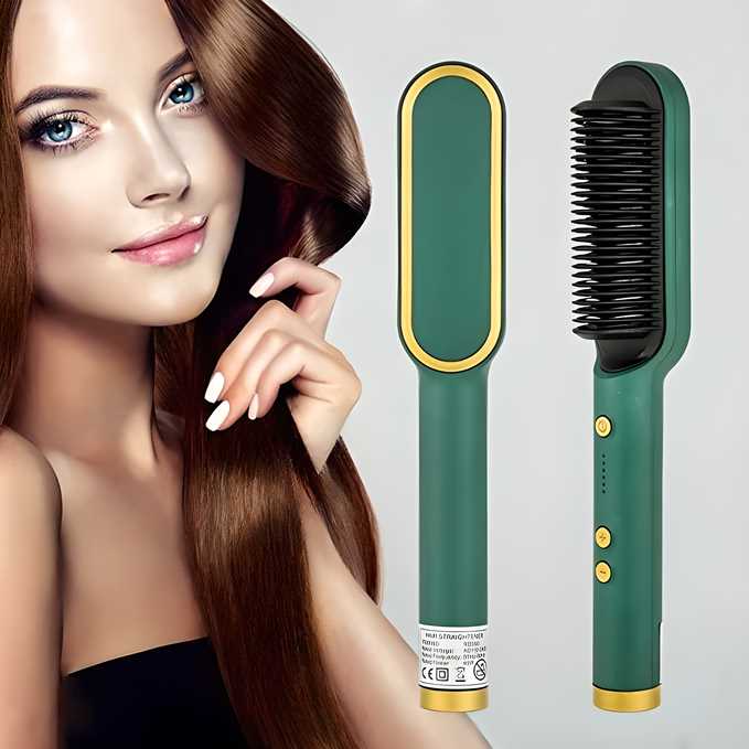 Professional Electric Hair Straightener Comb Brush - 3-in-1 Hair Straightener Brush