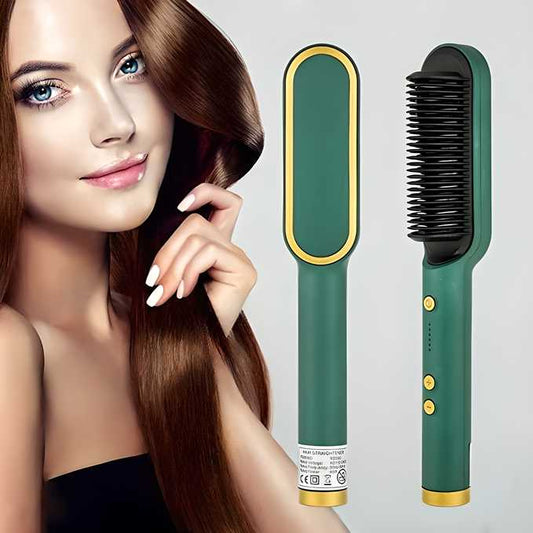 Professional Electric Hair Straightener Comb Brush - 3-in-1 Hair Straightener Brush