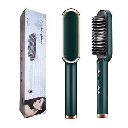 Professional Electric Hair Straightener Comb Brush - 3-in-1 Hair Straightener Brush