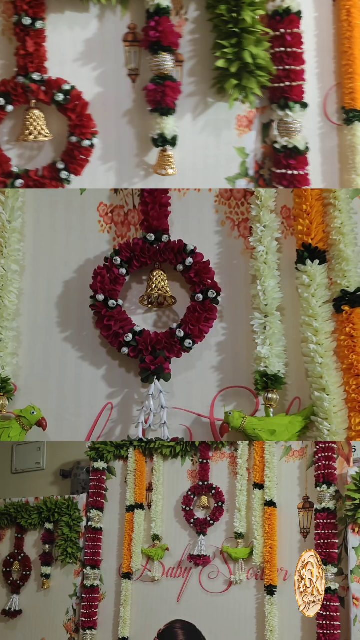 Garland and wreath close-up