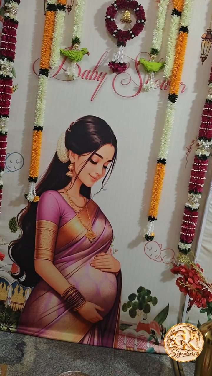 Baby shower decoration with custom backdrop