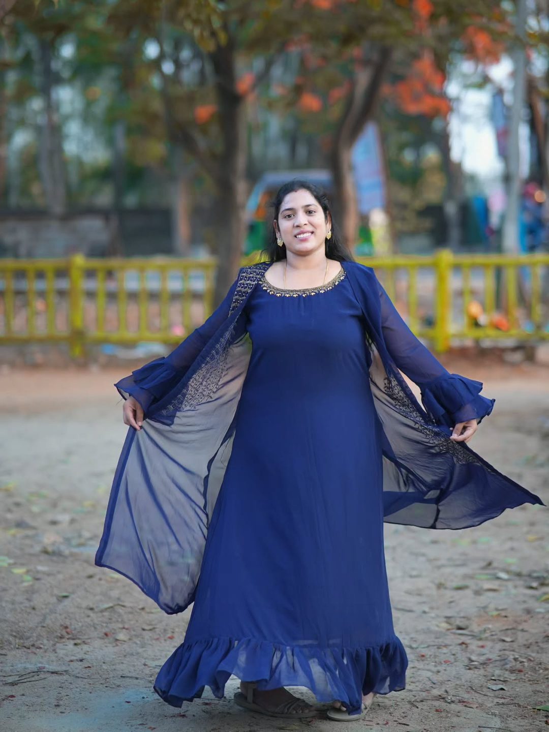 Outdoor portrait session, twirling dress